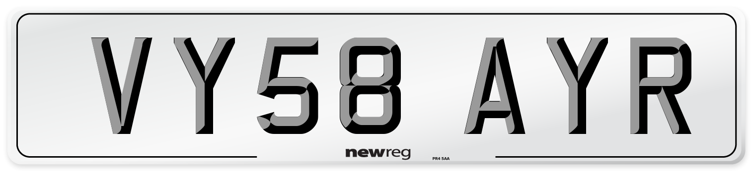 VY58 AYR Number Plate from New Reg